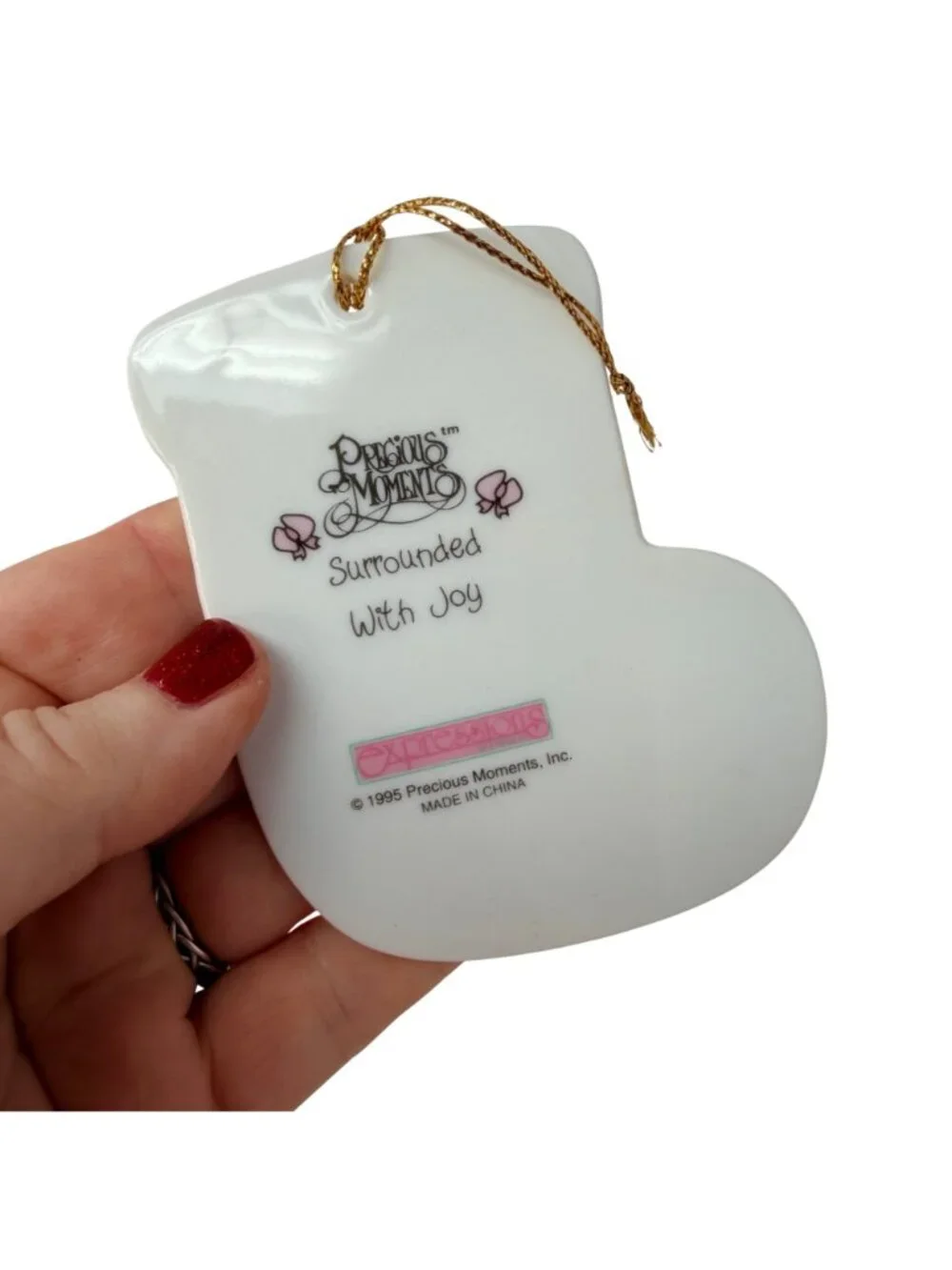 Precious Moments Christmas Plates Ornament Set Porcelain Easel Display 1990s‎